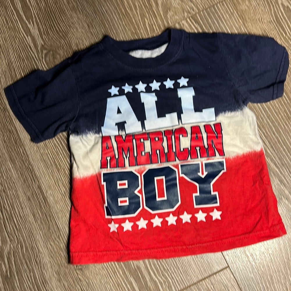 Red white and blue all American boy t shirt